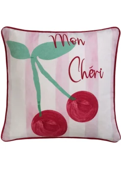 Fusion Cherry Reversible Pink Filled Cushion