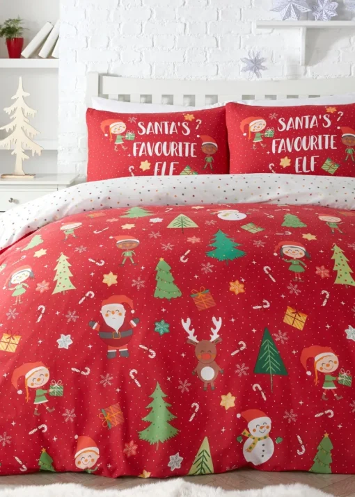 Fusion Christmas Elf & Santa Duvet Cover