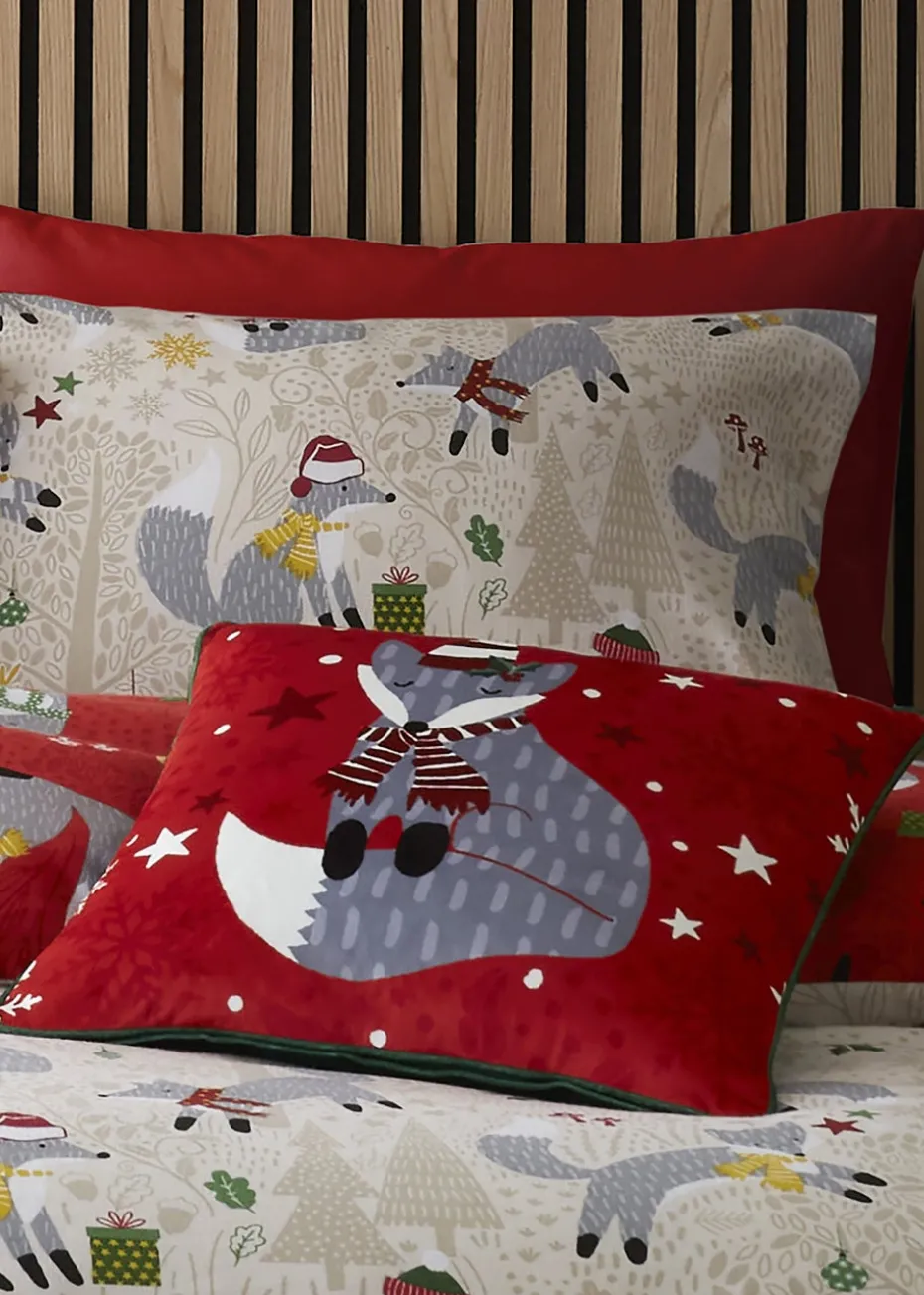 Fusion Christmas Foraging Fox Duvet Cover Set