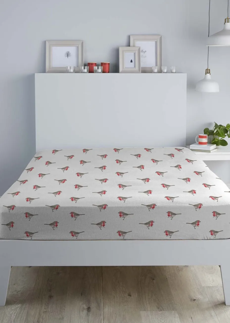 Fusion Christmas Robin Fitted Bed Sheet