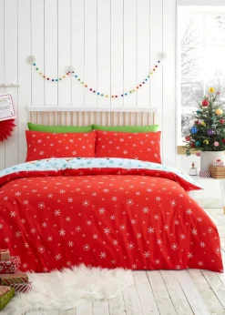 Fusion Christmas Snowman Duck Egg Duvet Cover Set