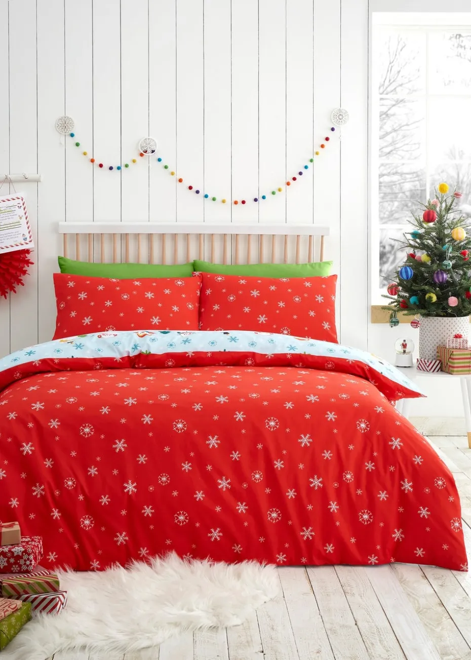 Fusion Christmas Snowman Duck Egg Duvet Cover Set