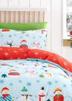 Fusion Christmas Snowman Duck Egg Duvet Cover Set