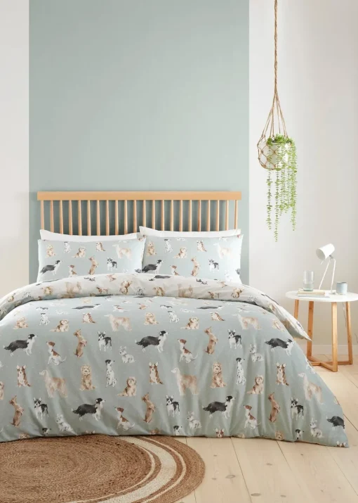 Fusion Cute Dogs Duck Egg Duvet Cover Set