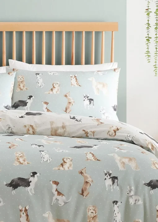 Fusion Cute Dogs Duck Egg Duvet Cover Set