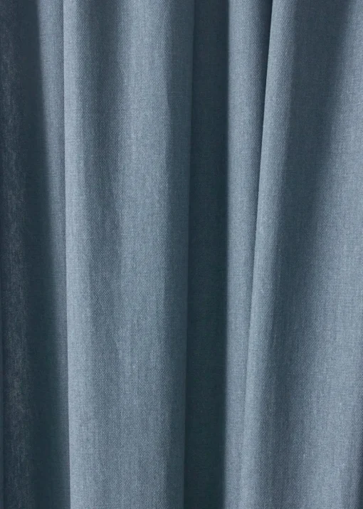 Fusion Dijon Blackout / Thermal Insulated Blue Pencil Pleat Curtains