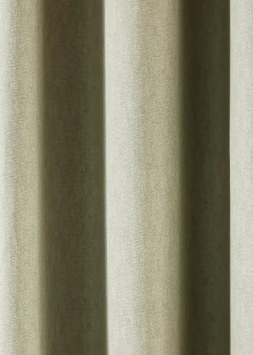 Fusion Dijon Blackout Green Pencil Pleat Curtains