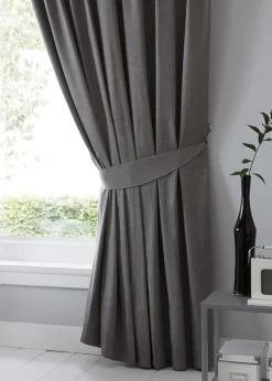 Fusion Dijon Blackout Grey Pencil Pleat Curtains