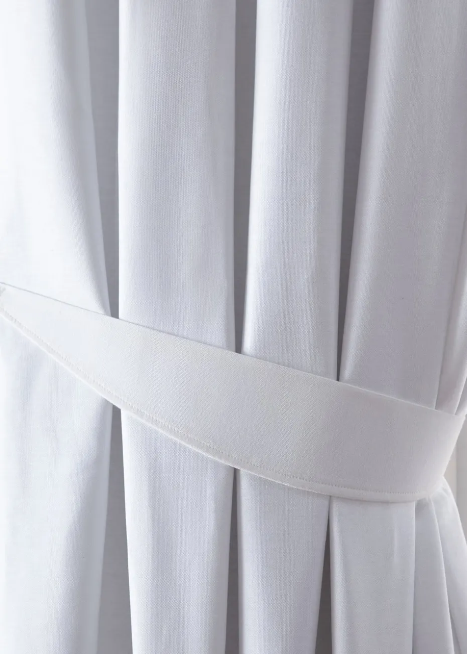 Fusion Dijon Blackout White Pencil Pleat Curtains