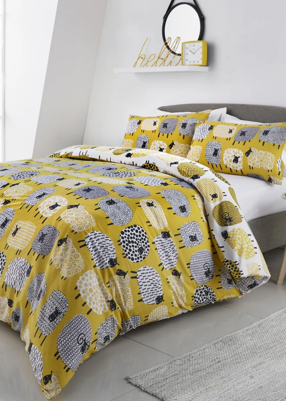 Fusion Dotty Sheep Yellow Duvet Cover Set