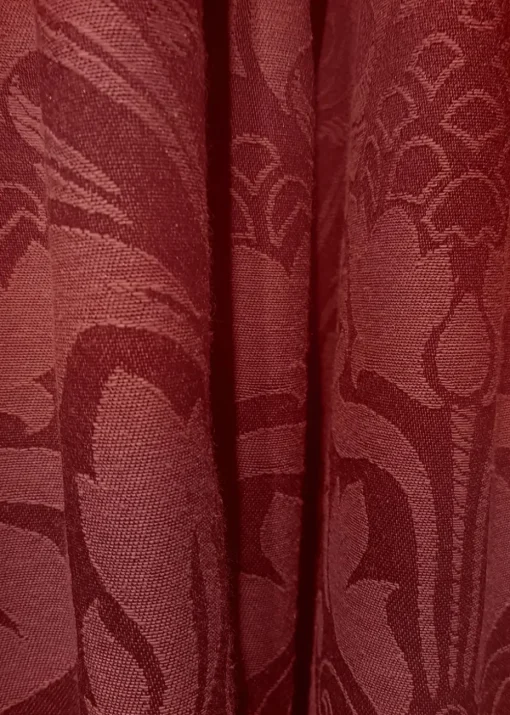 Fusion Eastbourne Jacquard Burgundy Pencil Pleat Curtains