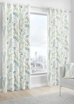 Fusion Fernworthy Green Eyelet Curtains