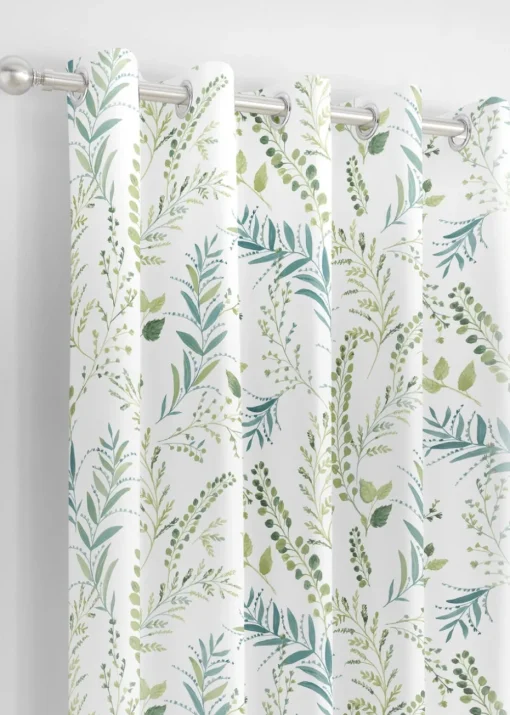 Fusion Fernworthy Green Eyelet Curtains