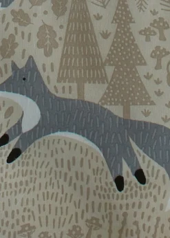 Fusion Foraging Fox Brushed Cotton Natural Duvet Cover Set