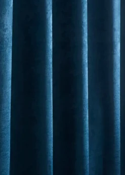 Fusion Galaxy Dim out Woven Blue Pencil Pleat Curtains