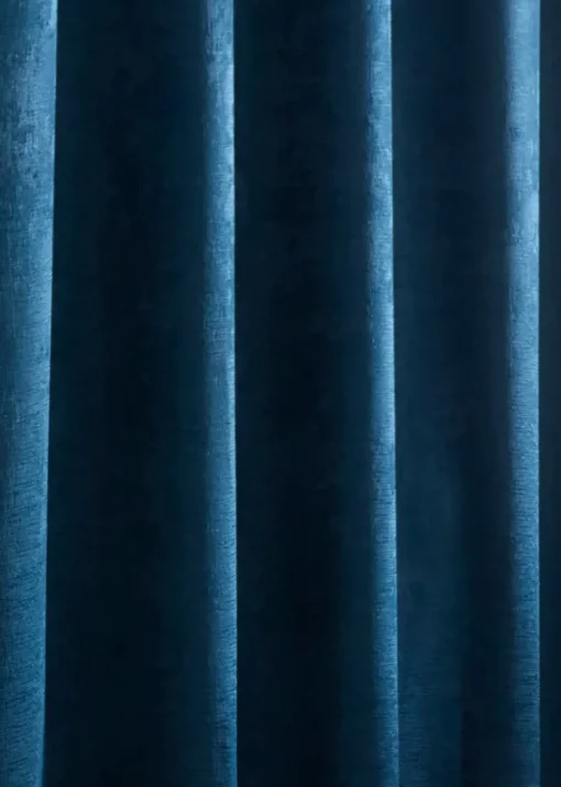 Fusion Galaxy Dim out Woven Blue Pencil Pleat Curtains