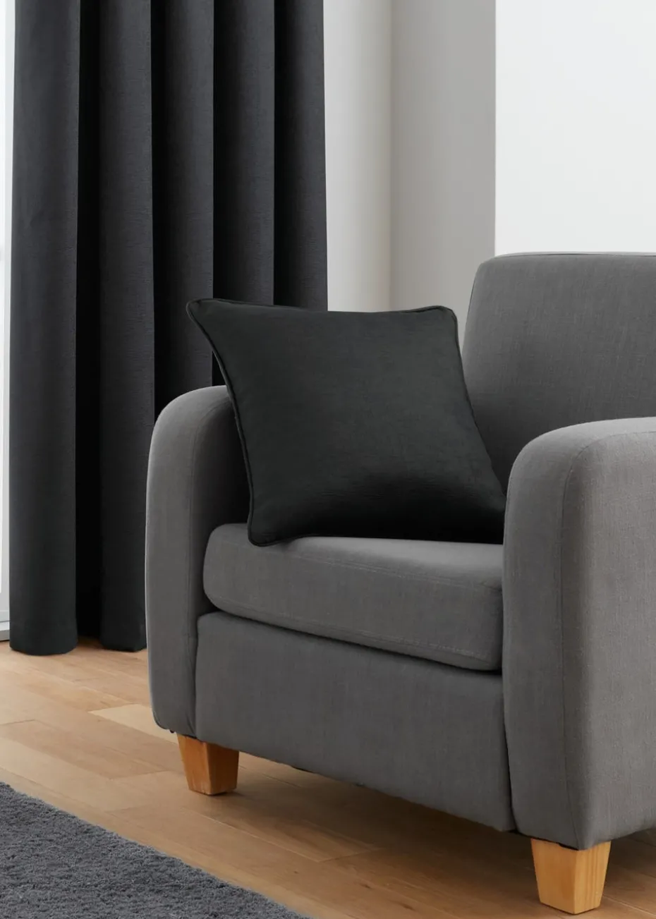 Fusion Galaxy Dimout Black Pencil Pleat Curtains