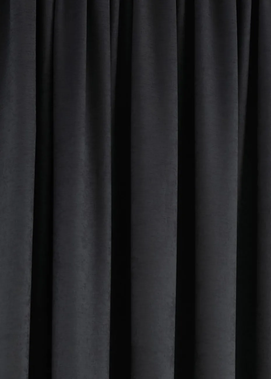 Fusion Galaxy Dimout Black Pencil Pleat Curtains