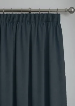 Fusion Galaxy Dimout Navy Pencil Pleat Curtains