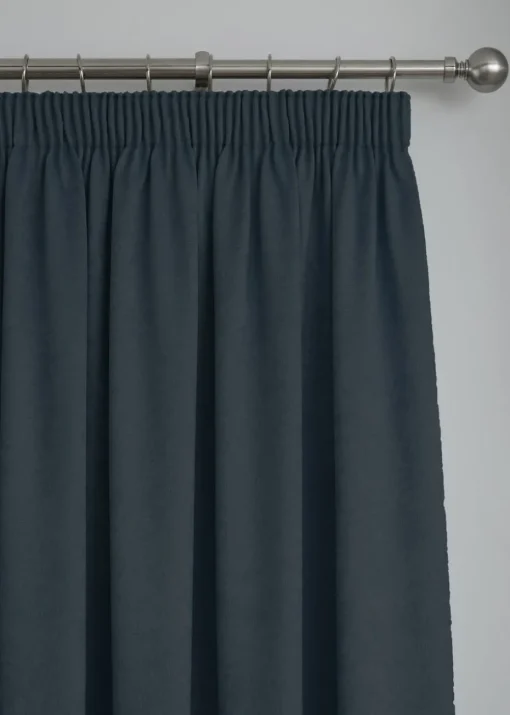 Fusion Galaxy Dimout Navy Pencil Pleat Curtains