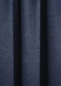 Fusion Galaxy Dimout Navy Pencil Pleat Curtains