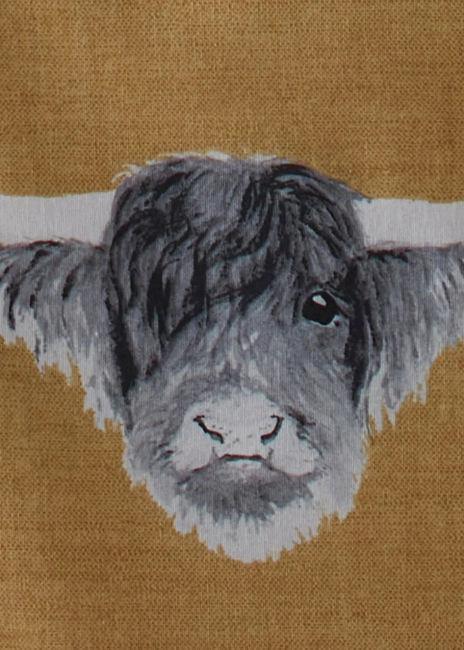 Fusion Highland Cow Brushed Cotton Yellow Duvet Cover Set