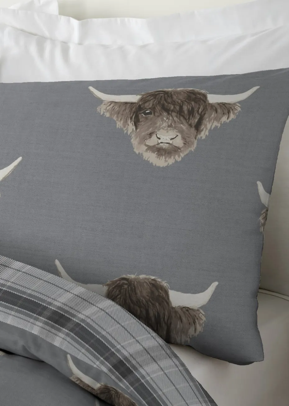 Fusion Highland Cow Grey Duvet Cover Set
