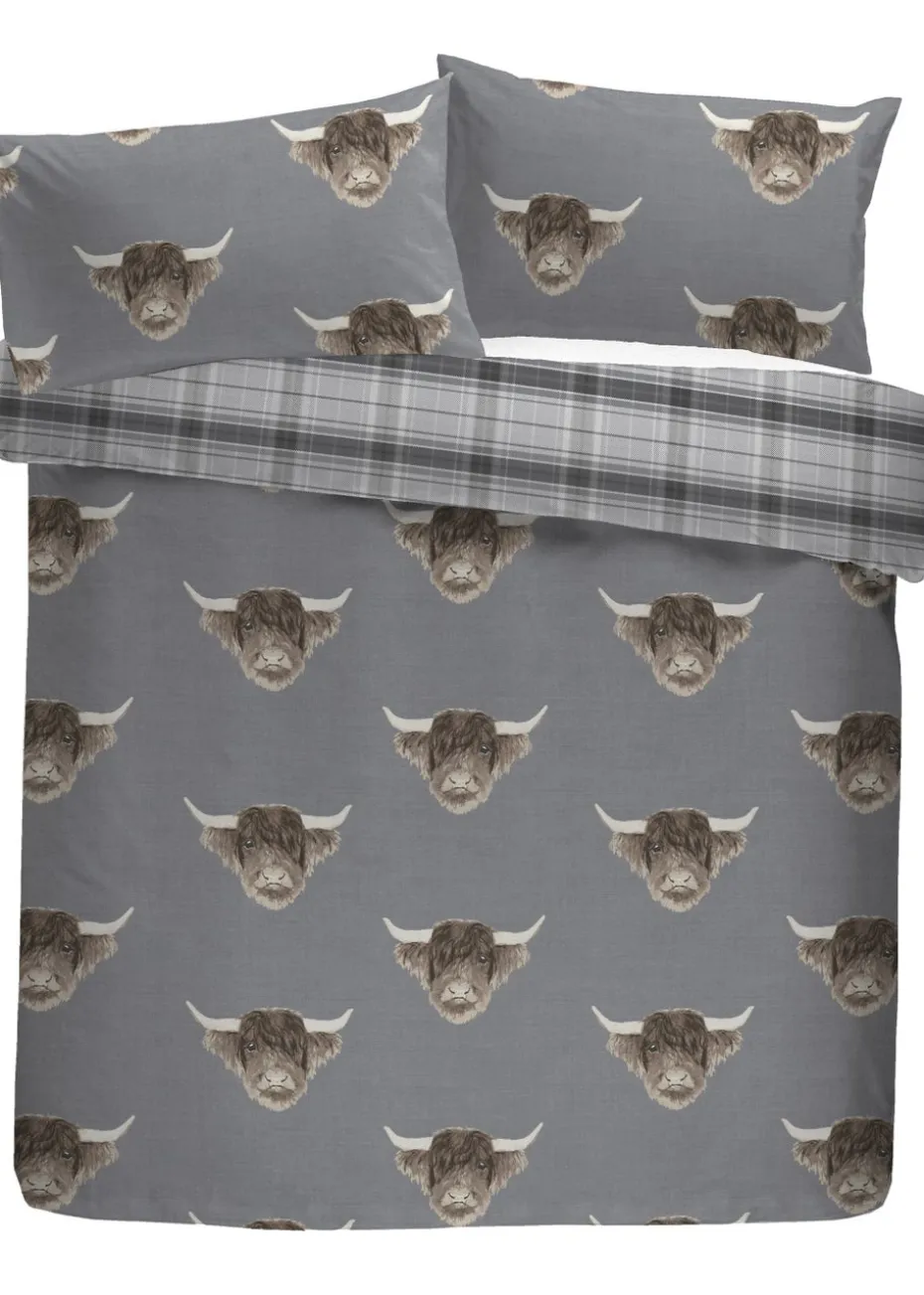 Fusion Highland Cow Grey Duvet Cover Set