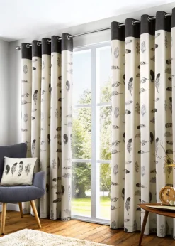 Fusion Idaho Grey Eyelet Curtains