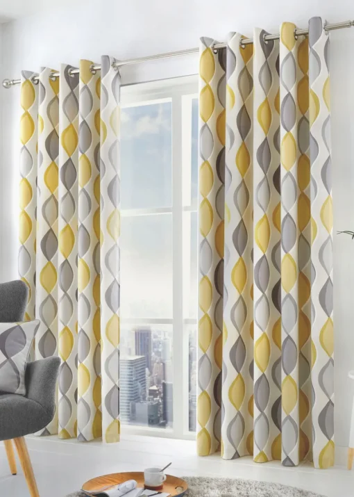 Fusion Lennox Grey Eyelet Curtains