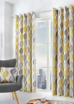 Fusion Lennox Grey Eyelet Curtains