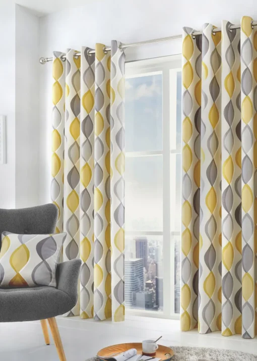 Fusion Lennox Grey Eyelet Curtains