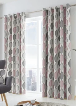 Fusion Lennox Pink Eyelet Curtains