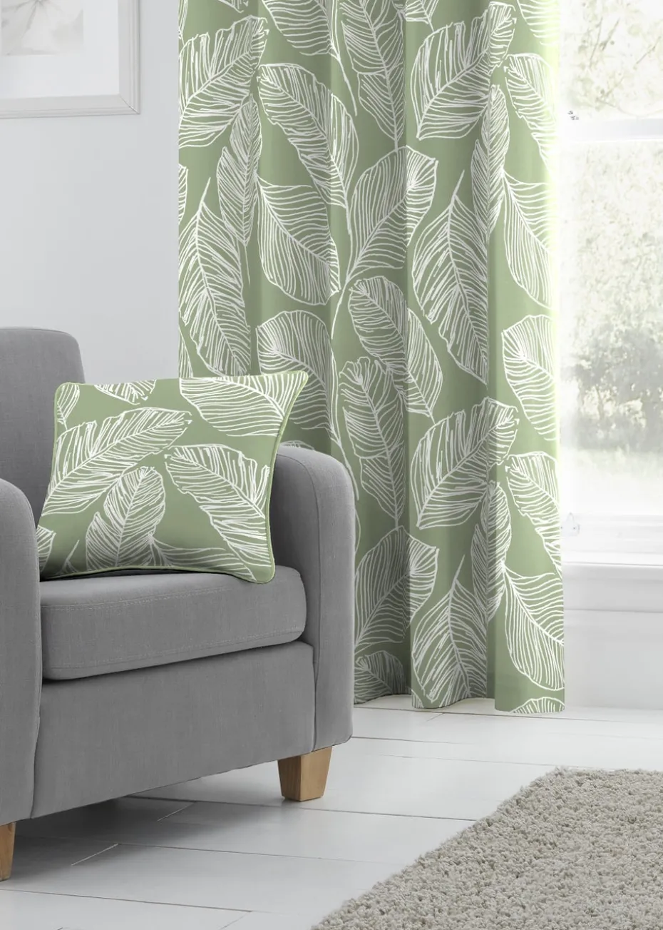 Fusion Matteo Green Filled Cushion (43cm x 43cm)