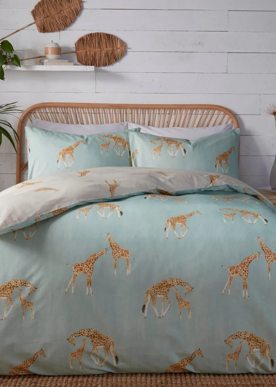 Fusion Milo Giraffe Blue Reversible Duvet Cover Set