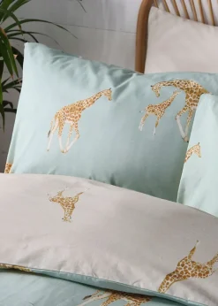 Fusion Milo Giraffe Blue Reversible Duvet Cover Set