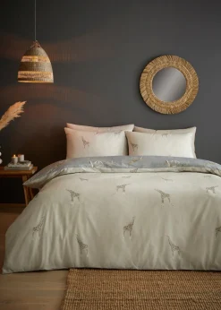 Fusion Milo Giraffe Grey Reversible Duvet Cover Set