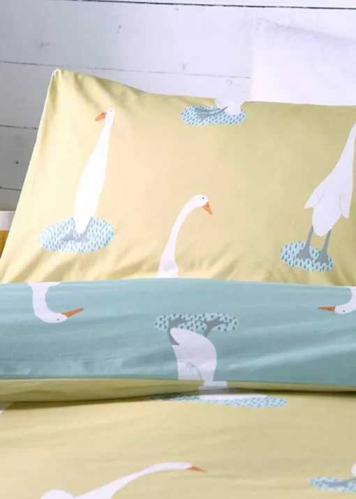 Fusion Puddles The Duck Reversible Yellow Duvet Cover Set
