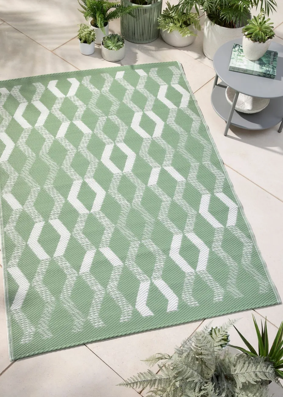 Fusion Rico Outdoor UV Resistant Green Outdoor Rug