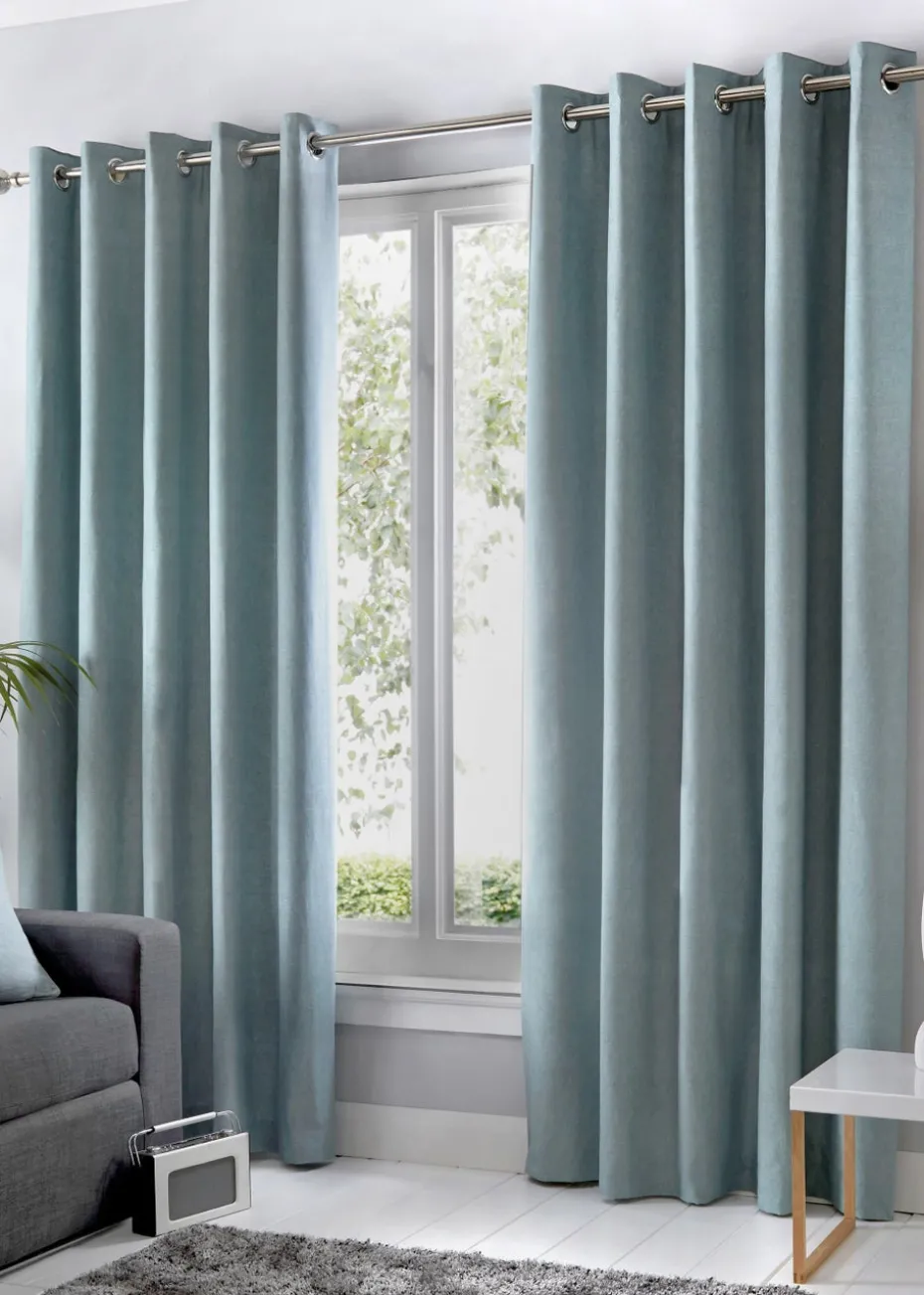 Fusion Sorbonne Blue Eyelet Curtains