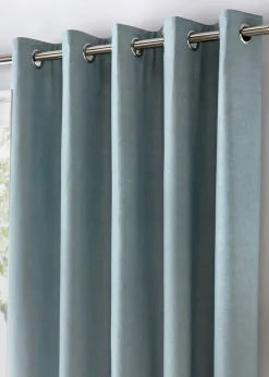 Fusion Sorbonne Blue Eyelet Curtains