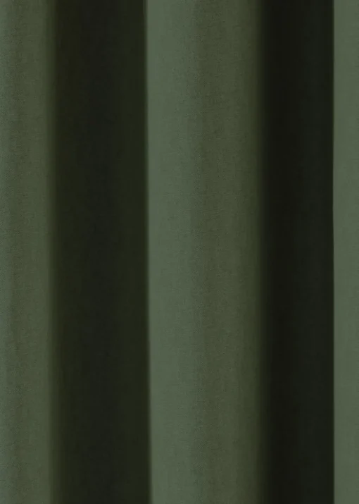 Fusion Sorbonne Bottle Green Eyelet Curtains