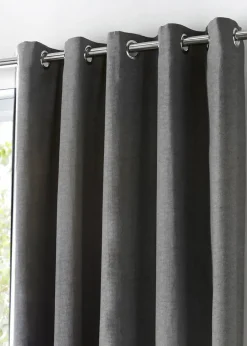 Fusion Sorbonne Grey Eyelet Curtains