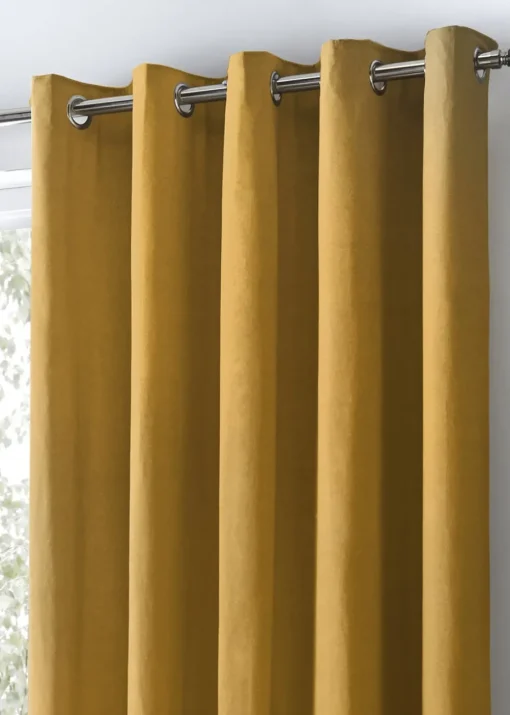 Fusion Sorbonne Yellow Eyelet Curtains