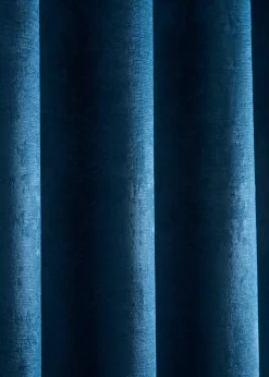 Fusion Strata Dim out Woven Blue Eyelet Curtains