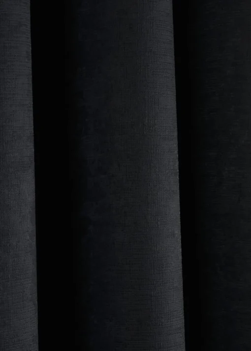 Fusion Strata Dimout Black Eyelet Curtains