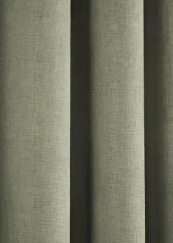 Fusion Strata Dimout Green Eyelet Curtains