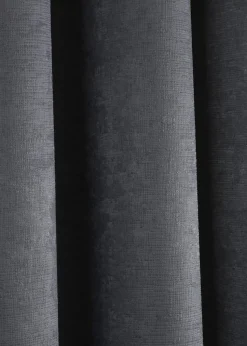 Fusion Strata Dimout Grey Eyelet Curtains