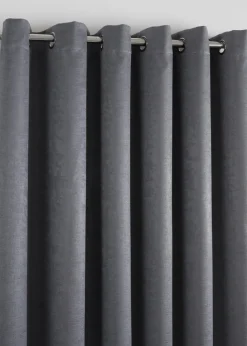 Fusion Strata Dimout Grey Eyelet Curtains