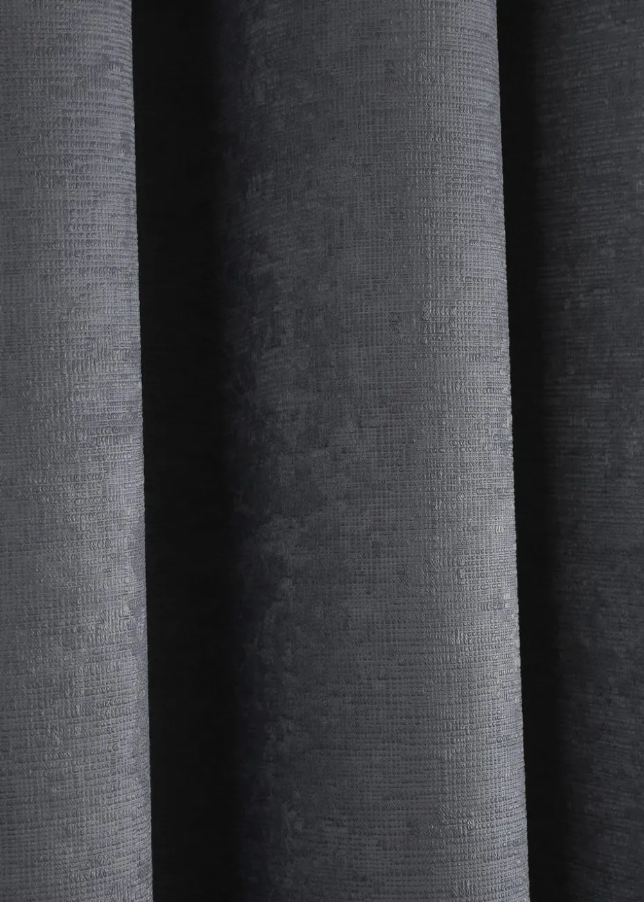 Fusion Strata Dimout Grey Eyelet Curtains